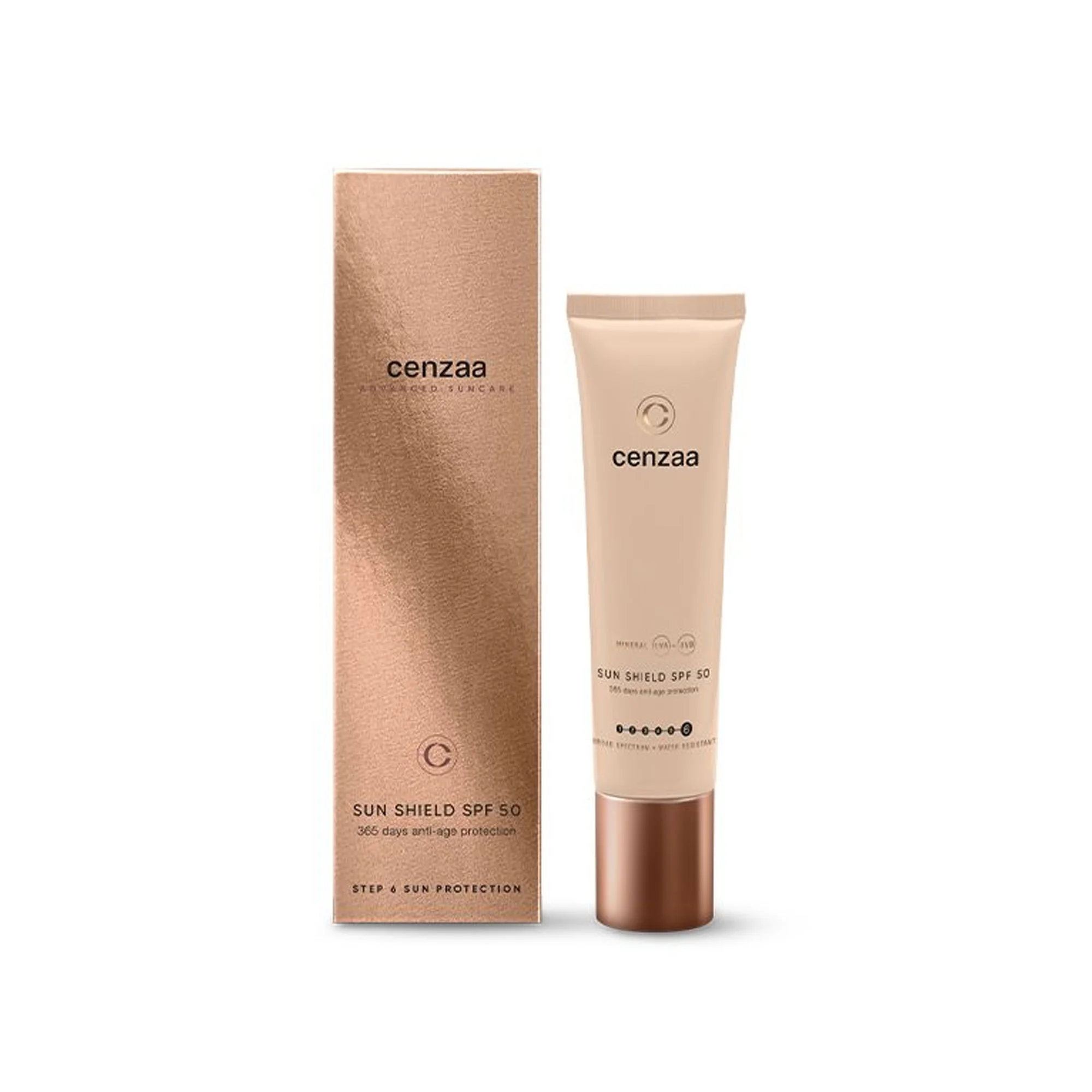 Cenzaa Mineral Sun Shield Face SPF 50 - 365 Days Anti-Age Protection - Cenzaa sun shield face spf 50 365 days anti age protection - CEN0021